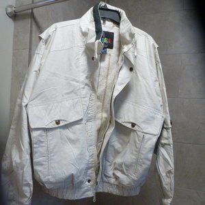 Vessels Men's Bomber100% Cotton Lightweight Multi Pockets Zip Front  Jacket sz L